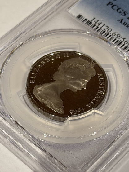 Australia 1966 20c Twenty Cents PCGS Graded PR69DCAM Proof Coin