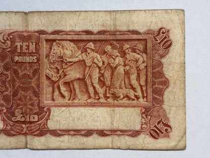Australia 1934 Ten Pound £10 Riddle/Sheehan Paper Banknote Very Good Tear