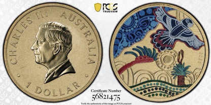 2025-P $1 Ngana Nyitting Black Cockatoo PCGS Graded MS69 Coloured Coin