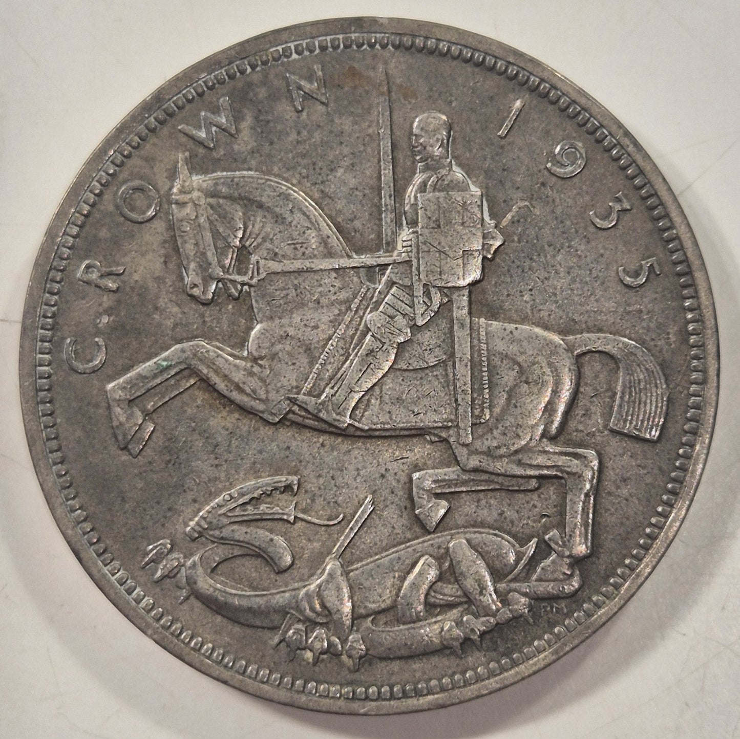 Great Britain 1935 Crown King George V Silver 5/- KGV Five Shillings EF