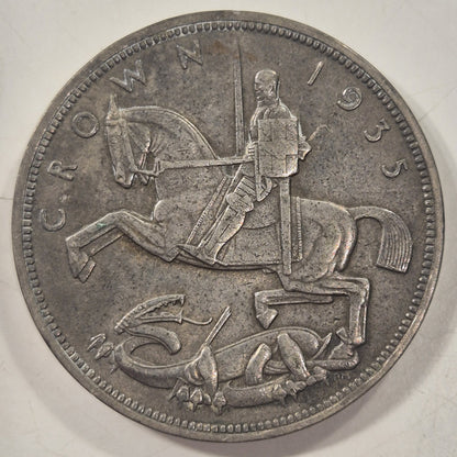 Great Britain 1935 Crown King George V Silver 5/- KGV Five Shillings EF