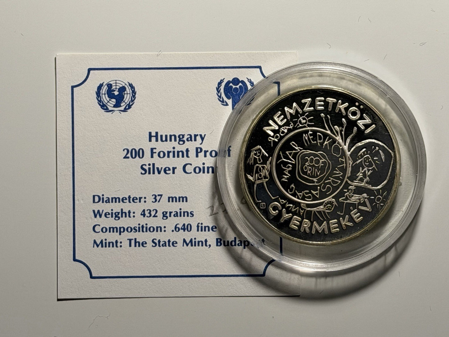 Hungary 1979 200 Two Hundred Forint Year of the Child Silver Proof Coin