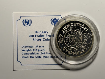 Hungary 1979 200 Two Hundred Forint Year of the Child Silver Proof Coin
