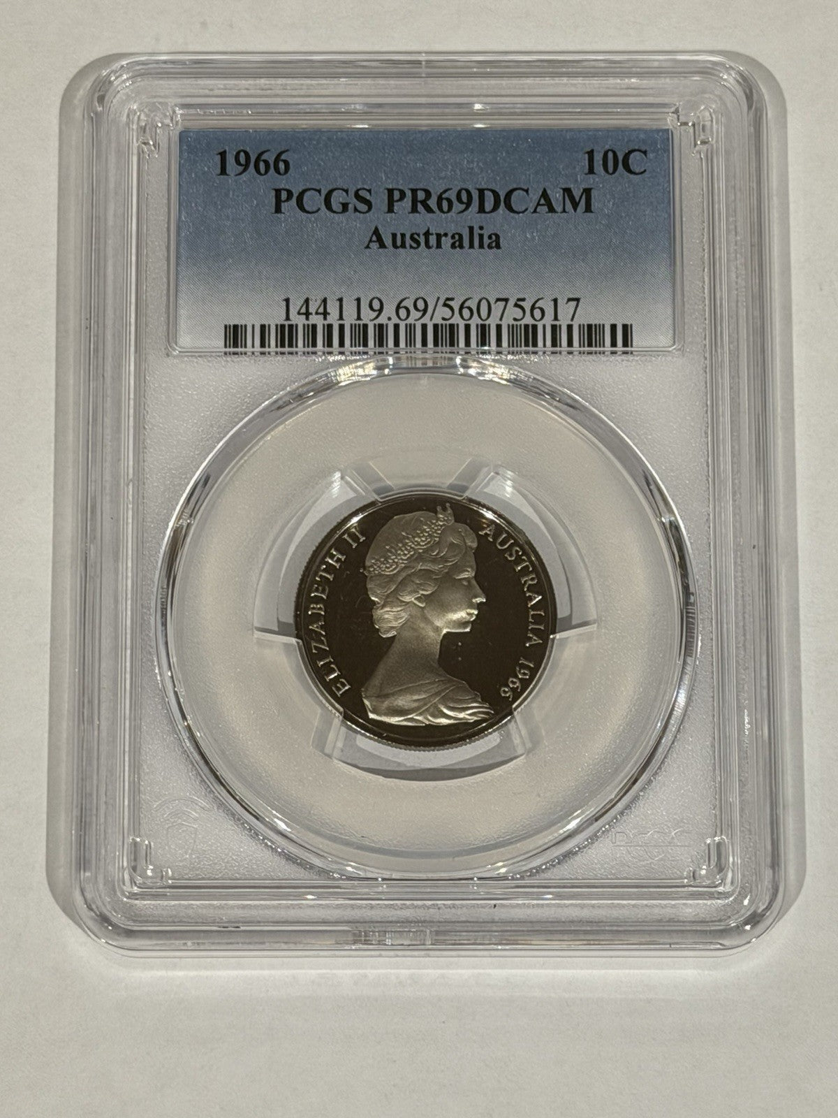 Australia 1966 10c Ten Cents PCGS Graded PR69DCAM Proof Coin