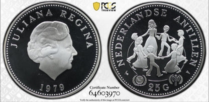 Neth-Antilles 1979 Year of the Child 25G Gulden PCGS Graded PR66DCAM Silver Coin