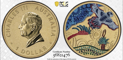 2025-P $1 Ngana Nyitting Black Cockatoo PCGS Graded MS69 Coloured Coin
