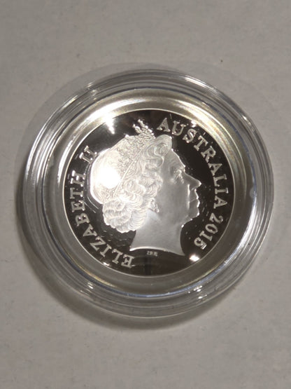 Australia 2015 $5 Netball World Cup Domed Shaped 1oz 999 Silver Proof Coin
