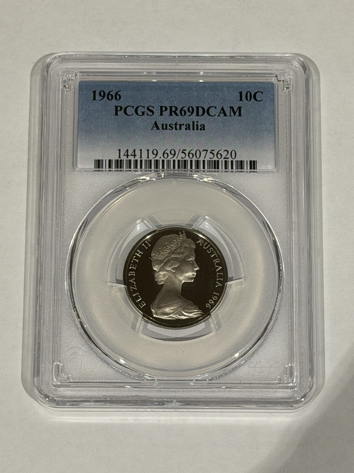 Australia 1966 10c Ten Cents PCGS Graded PR69DCAM Proof Coin