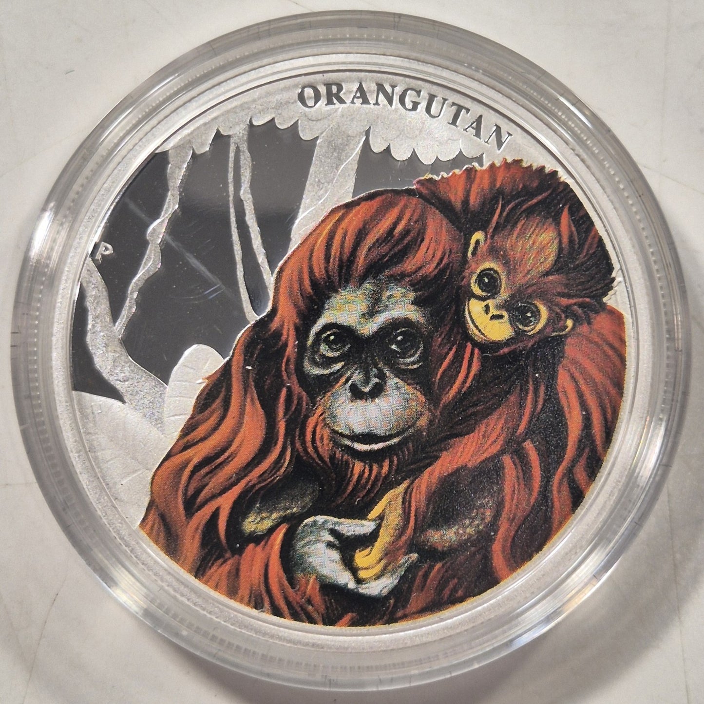 Tuvalu 2014 1/2oz 50c Silver Proof Coin Mother's Love Orangutan Signed Cert