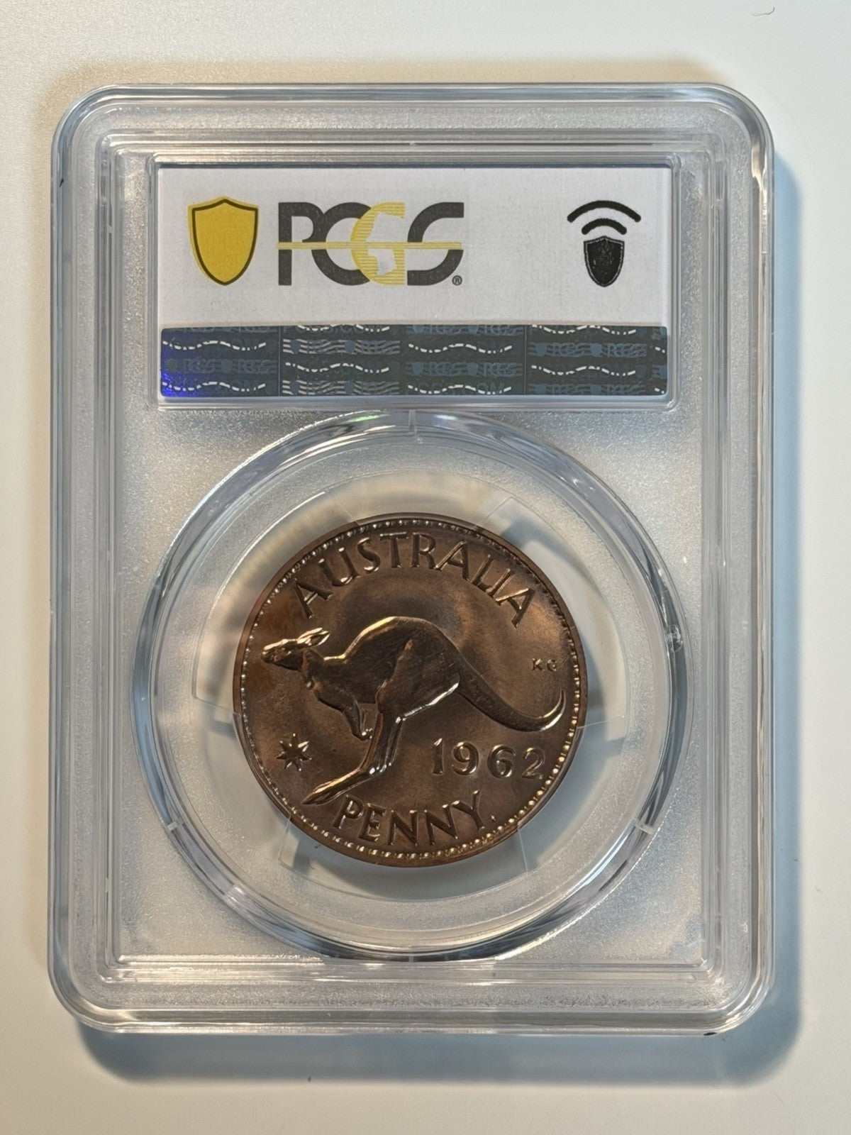 Australia 1962(p) Y. Proof One Penny 1d PCGS Graded PR65RD Red Copper Coin (56919505)