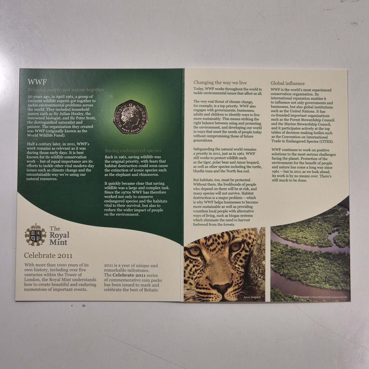 2011 Royal Mint UK GB World Wildlife Fund WWF BU 50p Pence Coin