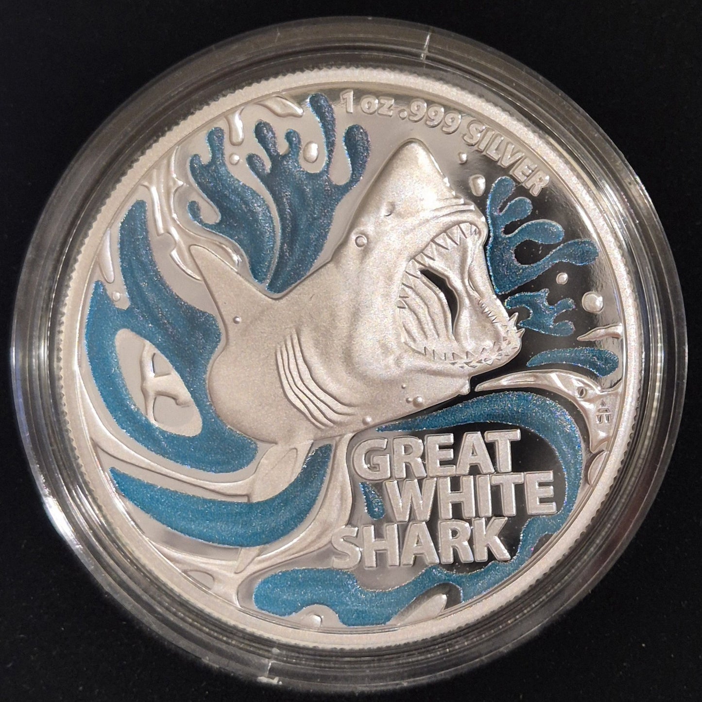 Australia 2022 Great White Shark 1oz $5 Five Dollars Coloured Silver Proof Coin