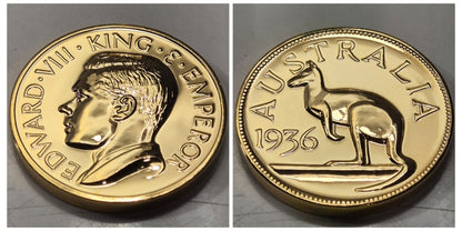 Australia 1936 Edward VIII Proof Gilt Pattern Crown By Hearn