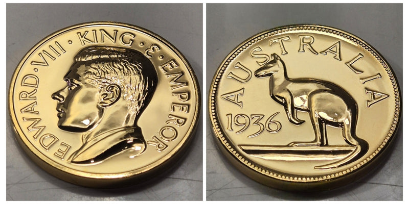 Australia 1936 Edward VIII Proof Gilt Pattern Crown By Hearn