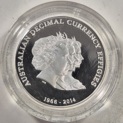 Australia 2014 $1 One Dollar Silver Proof Coin Decimal Effigies In Case/Box