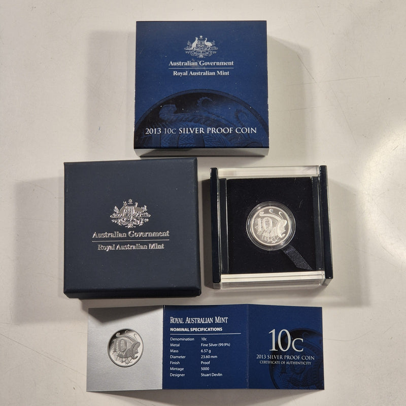Australia 2013 Fine Silver Proof Lyrebird 10c Ten Cents Coin