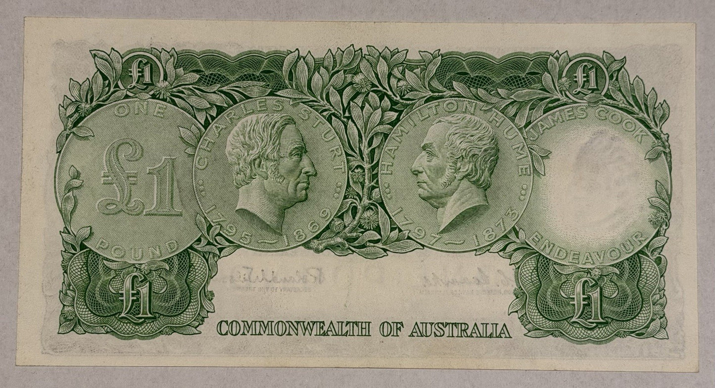 Commonwealth of Australia 1961 £1 One Pound Coombs/Wilson Paper Banknote EF