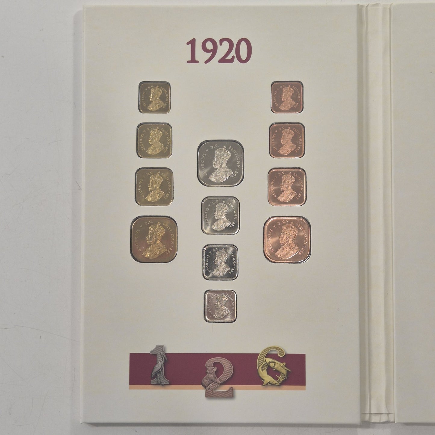 1920 & 1921 The Australian Square Pattern Collection Coin Set 013/750 Downies