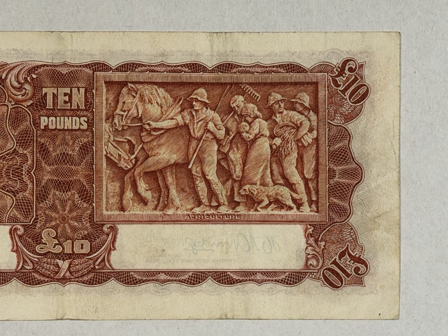 Australia 1943 £10 Ten Pound Armitage/McFarlane KGV Paper Banknote VF