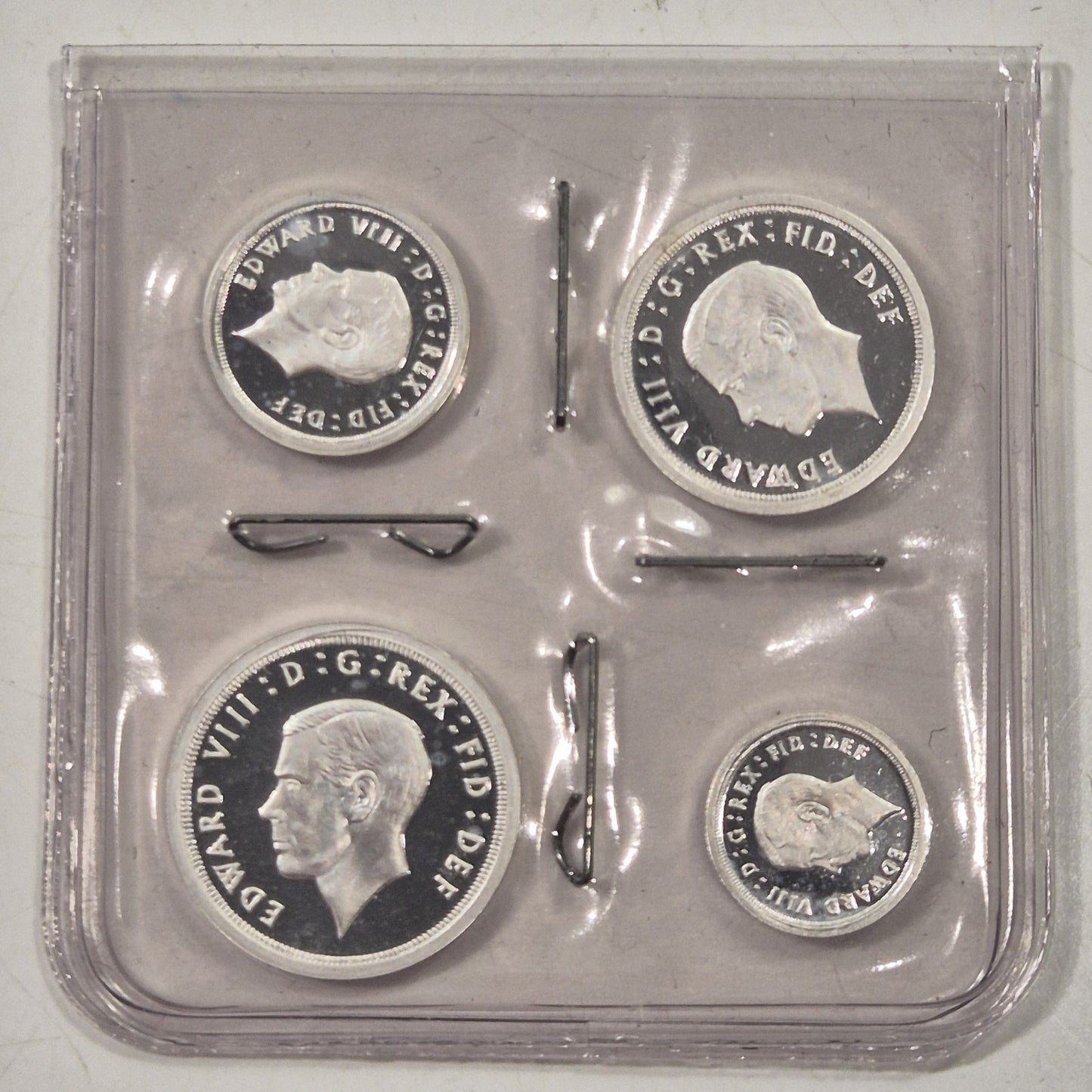 UK 1936 Edward VIII Pattern Proof Silver Maundy Set In Case With Certificate