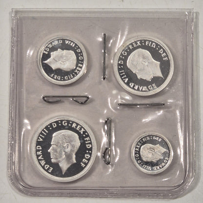 UK 1936 Edward VIII Pattern Proof Silver Maundy Set In Case With Certificate