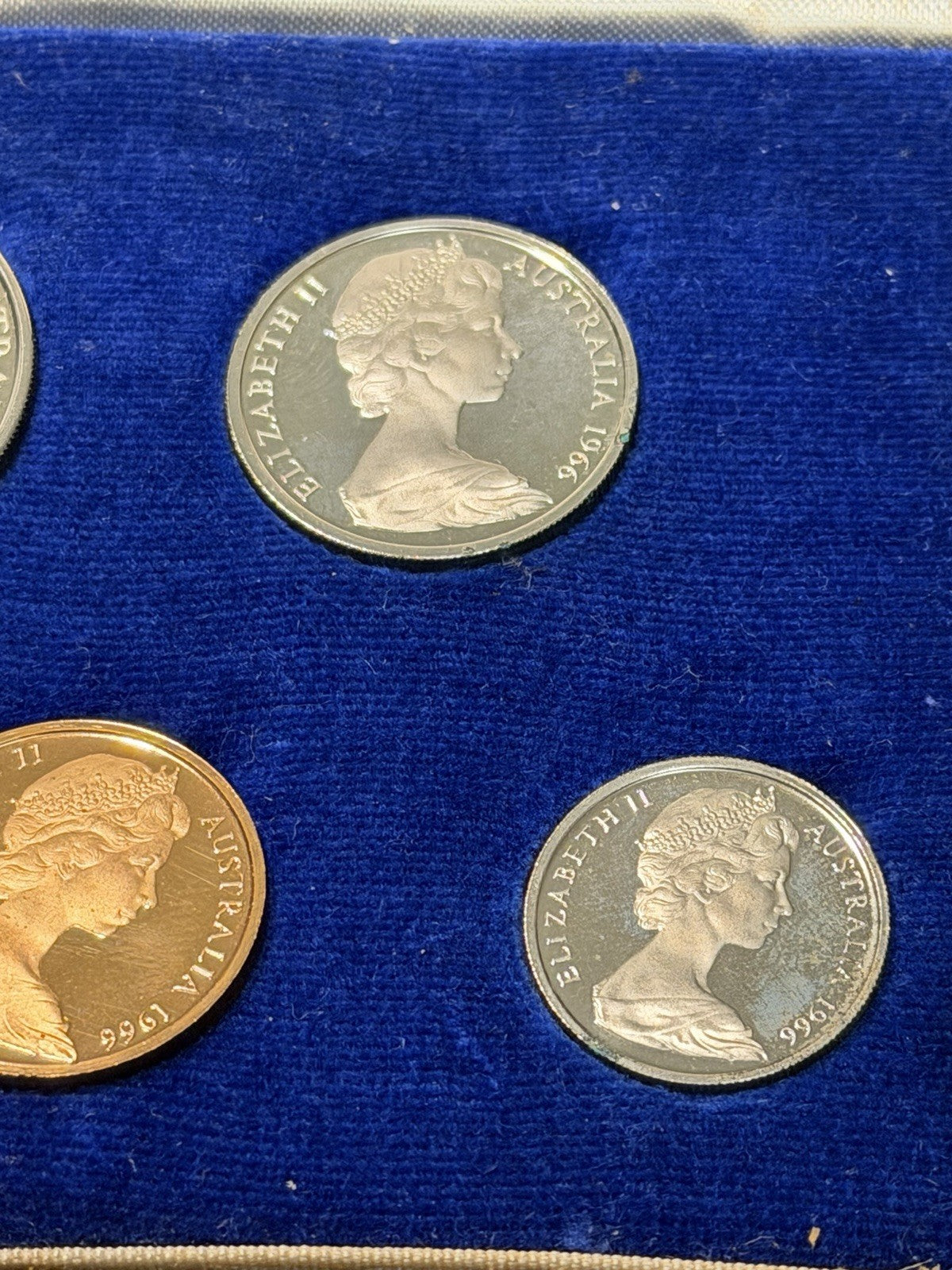 Australia 1966 Round Fifty Cents 50c Proof Set In Blue Case First Year Issue