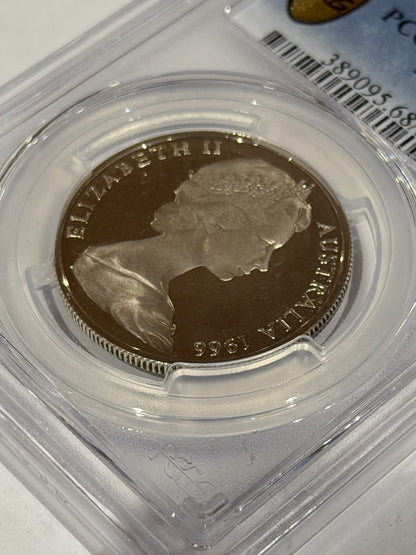 Australia 1966 50c Fifty Cents Silver Proof PCGS Graded PR68DCAM FDC