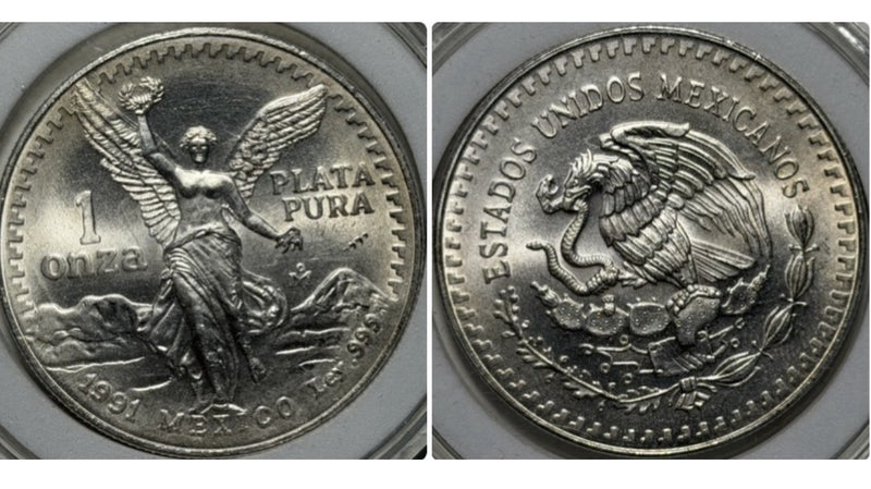 Mexico 1991 Libertad 1oz Onza Ley 999 Silver Plata Pura Coin
