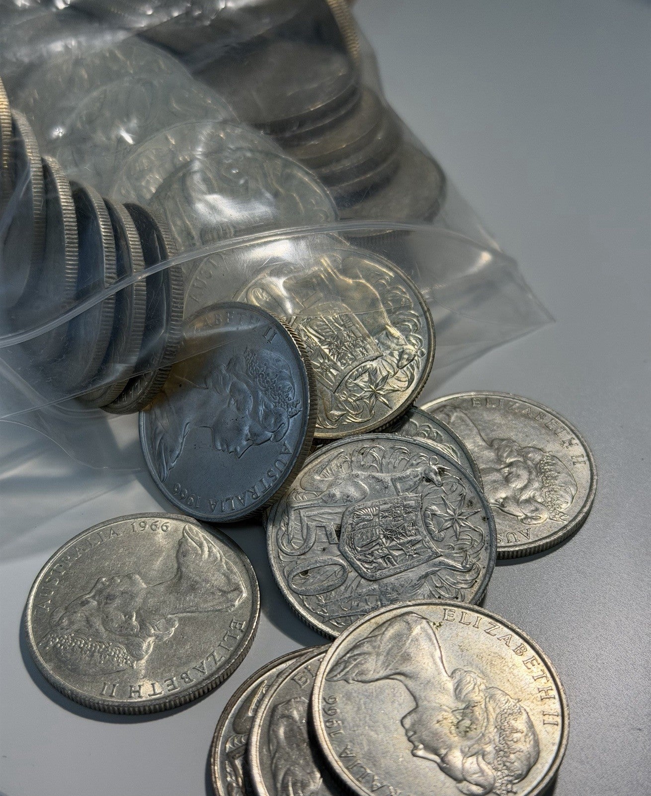 Australia 1966 Round 50c Fifty Cent Coin 80% Silver Circulated Condition Scarce