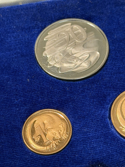 Australia 1966 Round Fifty Cents 50c Proof Set In Blue Case First Year Issue