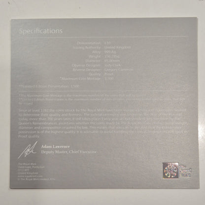 UK British 2017 Sapphire Jubilee Silver Proof £10 5oz Ten Pounds Crown Coin