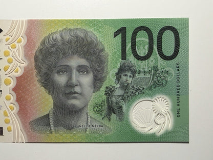 Australia 2020 $100 AA20 First Prefix Lowe/ Kennedy R628F Polymer Banknote
