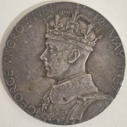 UK GB 1937 George VI Official Royal Mint Silver Coronation Medal Eimer-2046b
