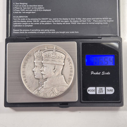 UK 1935 George V Specimen 57mm Silver Jubilee Medal In Official Royal Mint Case