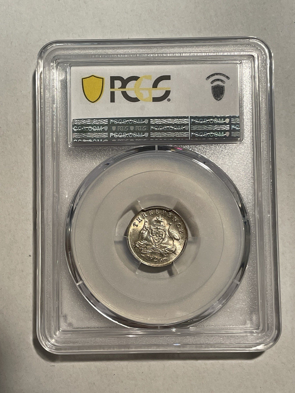 Australia 1926 (m,sy) 3d Three Pence PCGS Graded MS64 UNC Coin Scarce