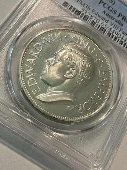 Australia 1936 (1955) Edward VII Fantasy Crown PCGS Graded PR65 Silver Medal