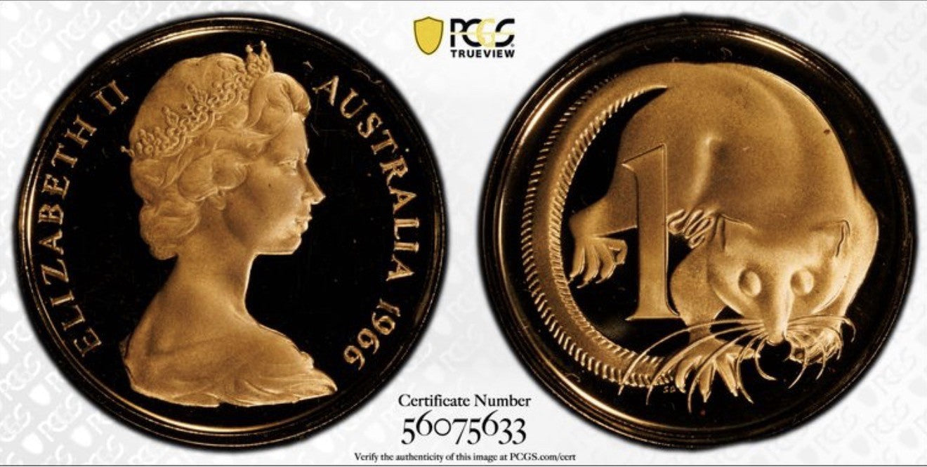 Australia 1966 1c One Cent PCGS Graded PR68DCAM Proof Coin