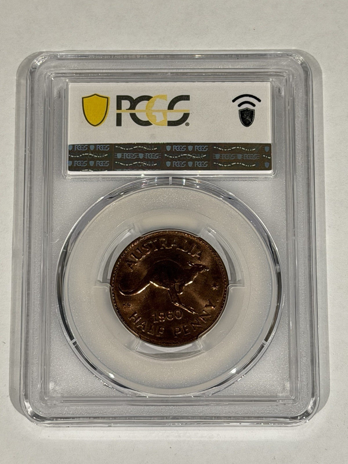Australia 1960(p) Y. Proof Half Penny 1/2d PCGS Graded PR64RD Red Copper Coin