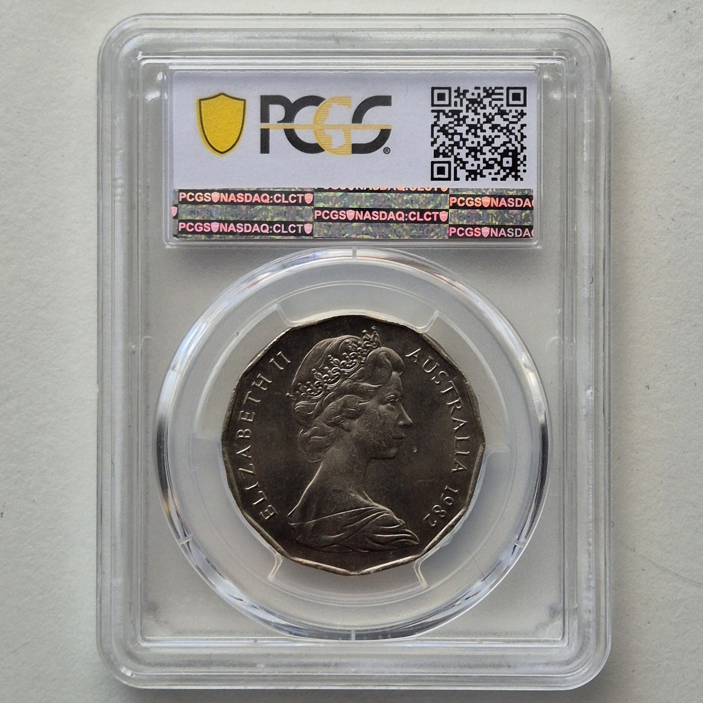 Australia 1982 Error Ramstrike Finned Rim Fifty Cents 50c Coin PCGS MS65