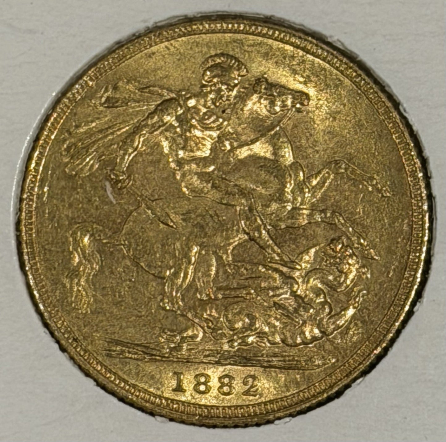 Australia 1882s Sydney Full Sovereign St George Rev. WW Gold Coin aUNC Key Date