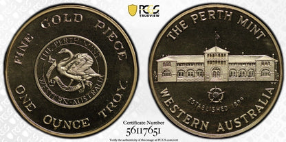 Western Australia Perth Mint Vintage 1oz 999 Fine Gold Piece PCGS PR68DCAM Medal