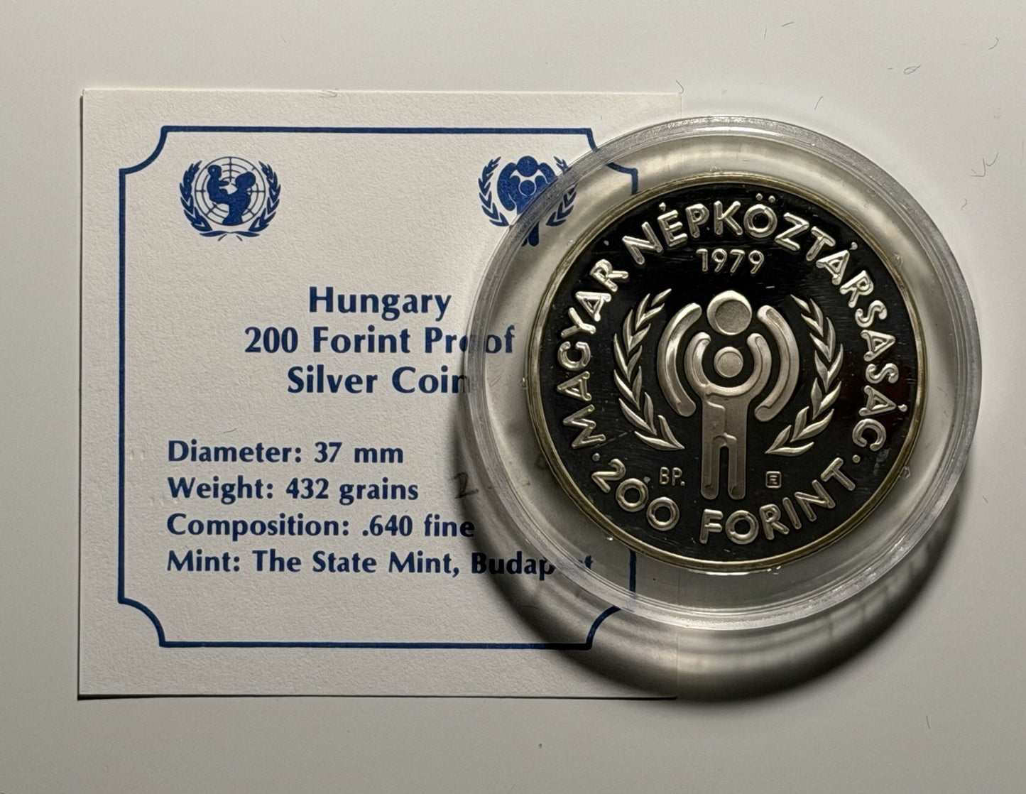 Hungary 1979 200 Two Hundred Forint Year of the Child Silver Proof Coin