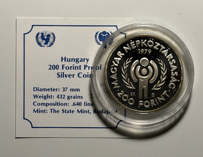 Hungary 1979 200 Two Hundred Forint Year of the Child Silver Proof Coin