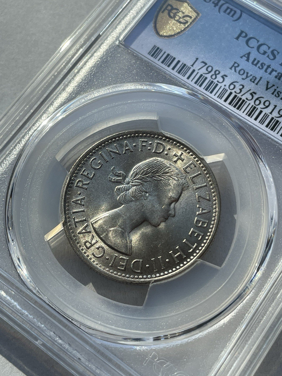 1954 Australia Royal Visit Florin Silver Coin PCGS Graded MS63 Choice UNC