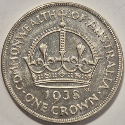 1938 Australia Crown 5/- Five Shillings Silver Coin Trustee Savings Bank Cased