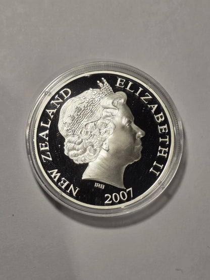 New Zealand 2007 Silver Dollar The Great Spotted Kiwi 1oz 999 Silver Proof Coin