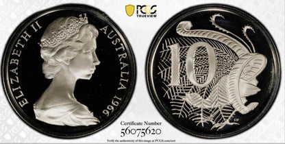 Australia 1966 10c Ten Cents PCGS Graded PR69DCAM Proof Coin
