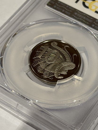 Australia 1966 10c Ten Cents PCGS Graded PR69DCAM Proof Coin