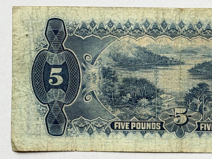 Australia 1928 Five Pound £5 Riddle/Heathershaw Paper Banknote Fine