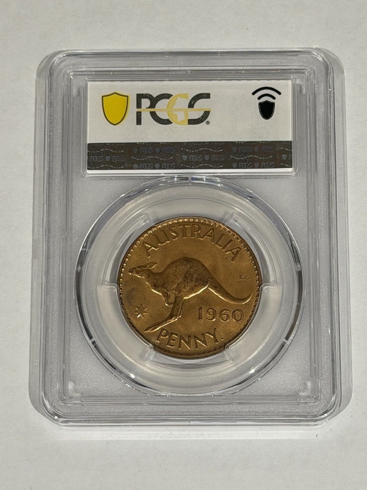 Australia 1960(p) Y. Proof One Penny 1d PCGS Graded PR65RD Red Copper Coin